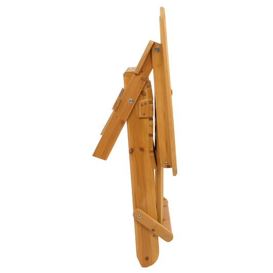 Folding Wooden Adirondack Lounger Chair with Natural Finish