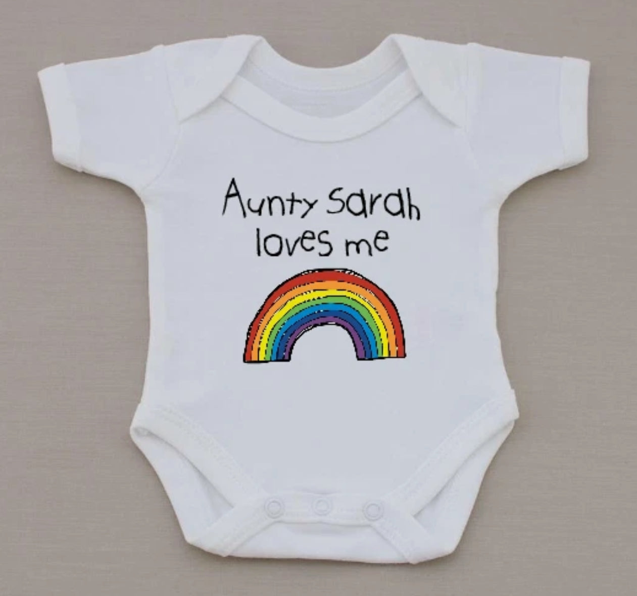 PERSONALISED unisex baby clothing rainbow vest babygrow baby shower RAINBOW BABY