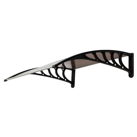 HT-100 x 96cm Household Application Door & Window Rain Cover Eaves Brown Board & Black Holder