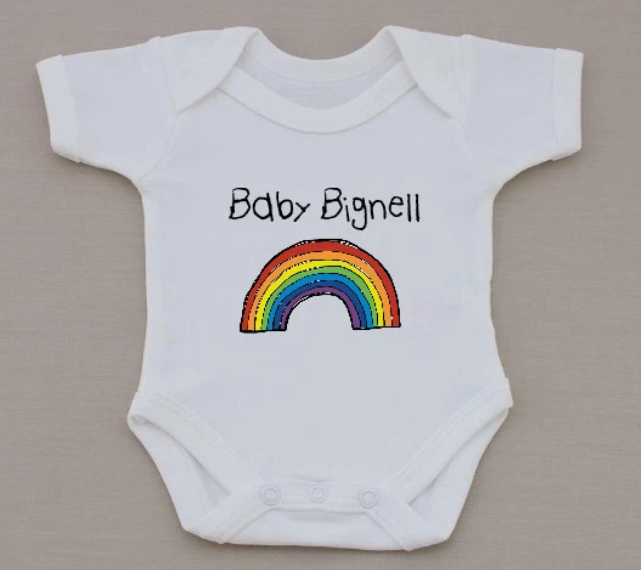 PERSONALISED unisex baby clothing rainbow vest babygrow baby shower RAINBOW BABY
