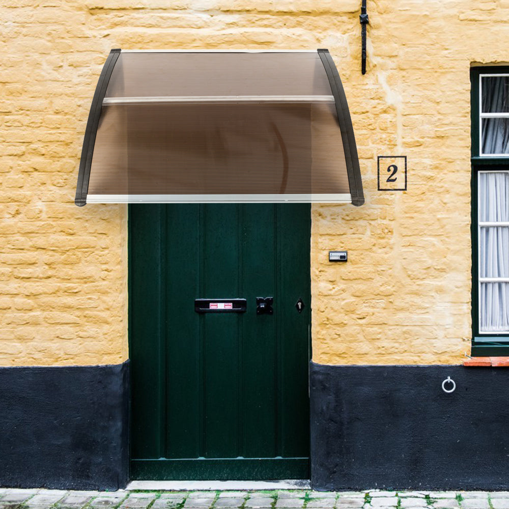 HT-100 x 96cm Household Application Door & Window Rain Cover Eaves Brown Board & Black Holder