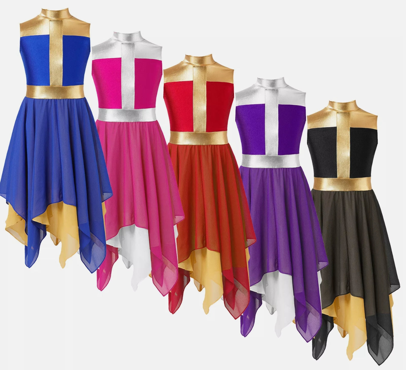 Girls Sleeveless Praise Metal Worship Dance Dress