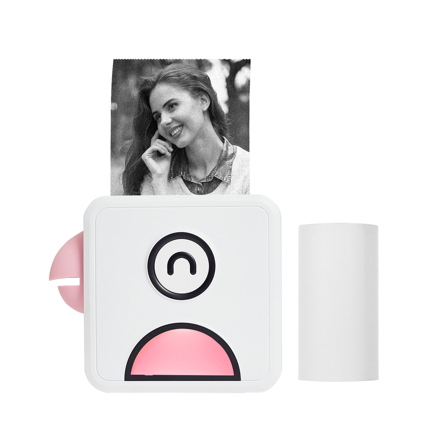 Wireless Mobile Printer 203DPI Bluetooth Connection for Journal Crafts Travel Photos for Mobile Phone with 1 Roll Paper 57*30mm Pink