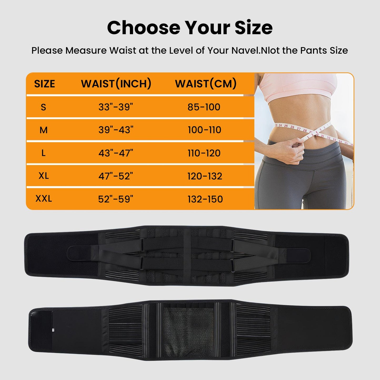 GEEKHOM Lumbar Support Belt - Immediate Relief from Back Pain, Sciatica, Herniated Disc - Breathable Brace With Lumbar - Adjustable Lower Back Waist Brace - For Men & Women Healthcare Tool Sporty Cont