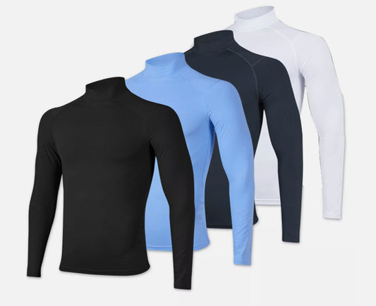 Men's long sleeve turtleneck sports shirt