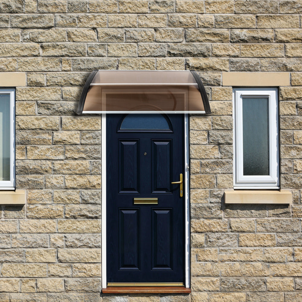 HT-100 x 96cm Household Application Door & Window Rain Cover Eaves Brown Board & Black Holder