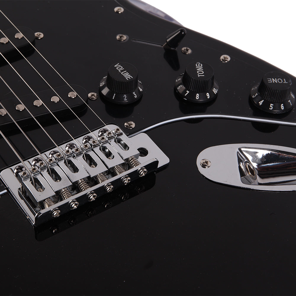 ST Stylish Electric Guitar with Black Pickguard Black
