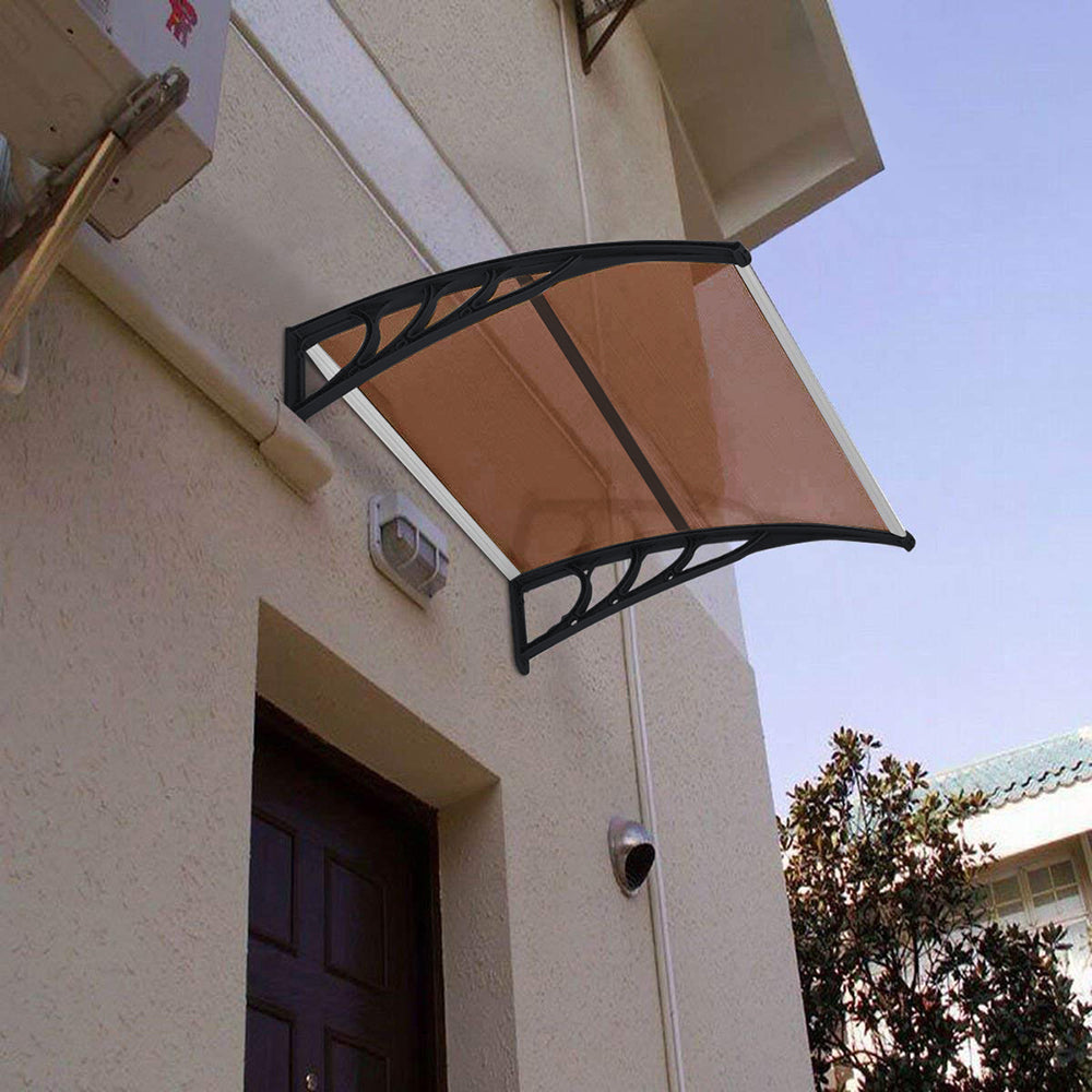 HT-100 x 96cm Household Application Door & Window Rain Cover Eaves Brown Board & Black Holder