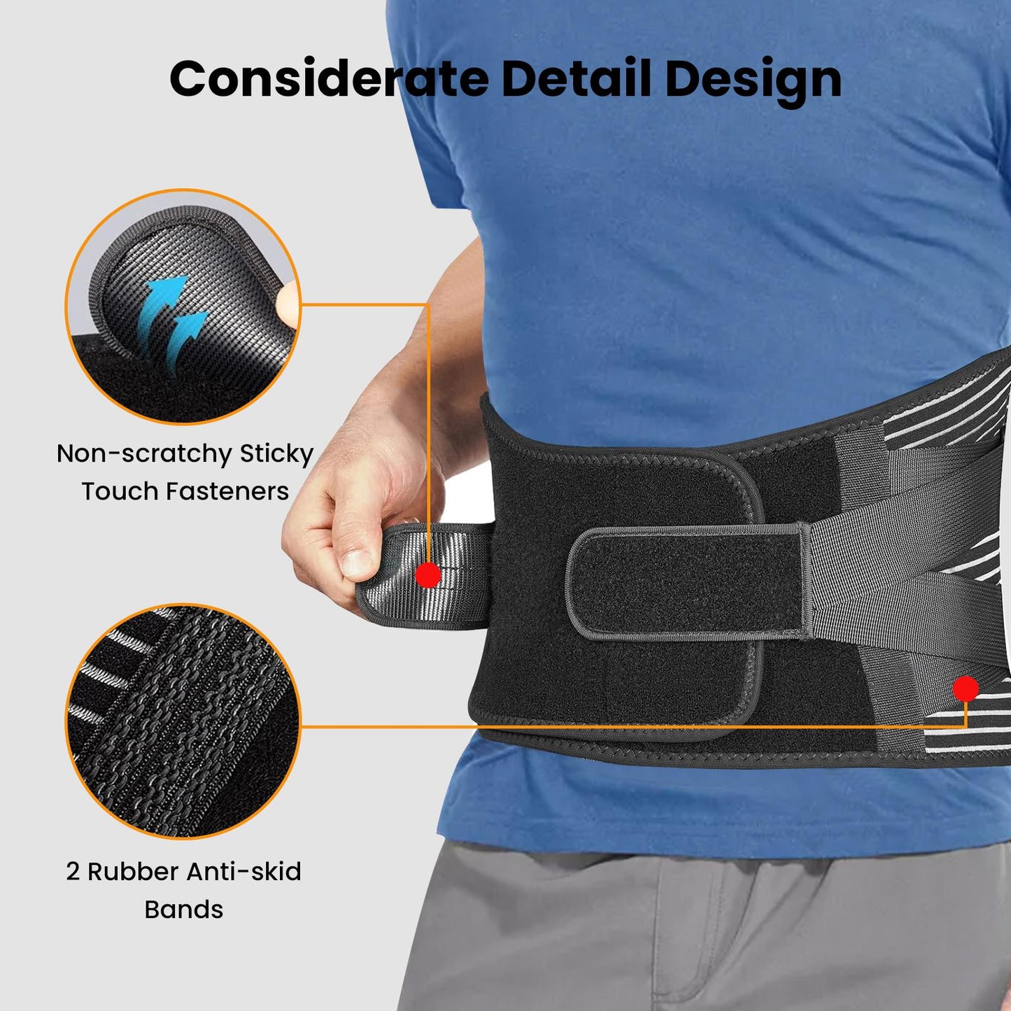 GEEKHOM Lumbar Support Belt - Immediate Relief from Back Pain, Sciatica, Herniated Disc - Breathable Brace With Lumbar - Adjustable Lower Back Waist Brace - For Men & Women Healthcare Tool Sporty Cont