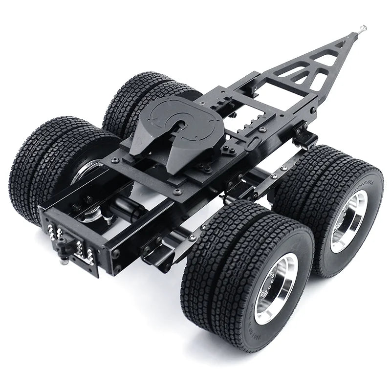 RC Truck All Metal 1&2 Axles Trailer with Traction Fifth-wheel for 1/14 Tamiya SCANIA 770S VOLVO FH16 BENZ MAN LESU Car