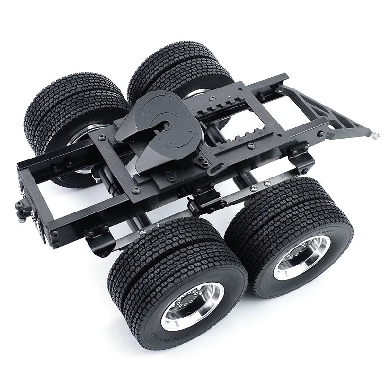 RC Truck All Metal 1&2 Axles Trailer with Traction Fifth-wheel for 1/14 Tamiya SCANIA 770S VOLVO FH16 BENZ MAN LESU Car