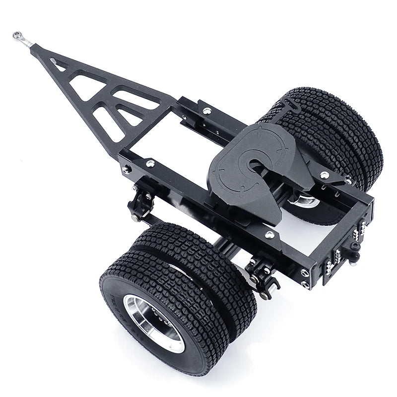 RC Truck All Metal 1&2 Axles Trailer with Traction Fifth-wheel for 1/14 Tamiya SCANIA 770S VOLVO FH16 BENZ MAN LESU Car