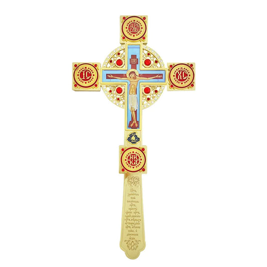 HTISOK Orthodox Jesus Cross Hand Hold Cross Blessing Cross Catholic Christian Church Wall Decor Religious Gift for Priest