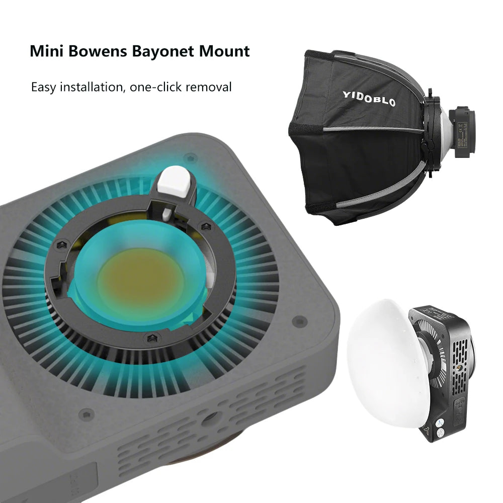 Portable Video Light 100W Photography Lighting 2700K-7500K Mini COB Continuous Output Lighting Spotlight for Photo Studio