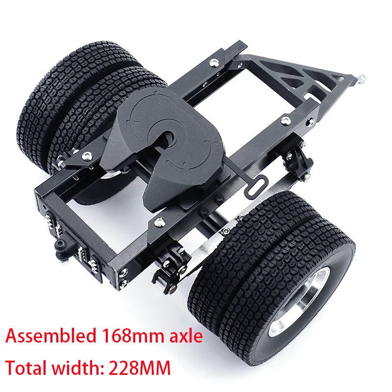 RC Truck All Metal 1&2 Axles Trailer with Traction Fifth-wheel for 1/14 Tamiya SCANIA 770S VOLVO FH16 BENZ MAN LESU Car