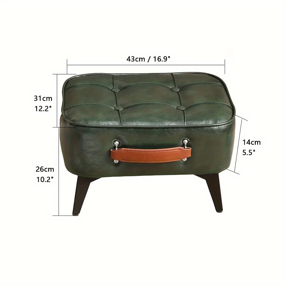 Light luxury leather square stool, leather soft bag, shoe changing stool, living room stool, sofa footstool, home decoration