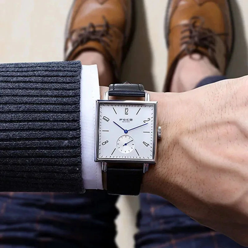 FEICE Watch for Men Luxury Simple Small Square Automatic Mechanical Watch Student Christmas Gifts Waterproof Sports Watch FM301