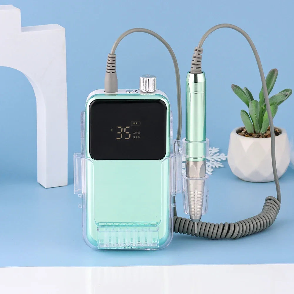 New 85W Electric Nail File 35000 RPM Cordless Professional Brushless Nail Drill Machine