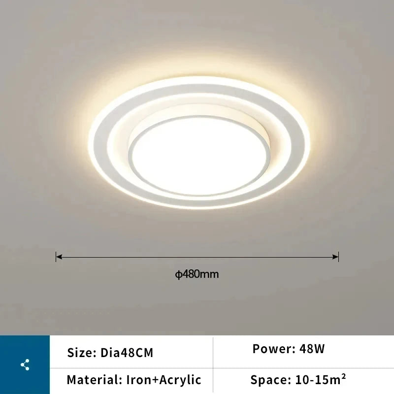 Modern LED Ceiling Lamp Living Dining Room Ceiling Lights with Remote Control Dimmable Bedroom Study Home Decor Lighting Fixture
