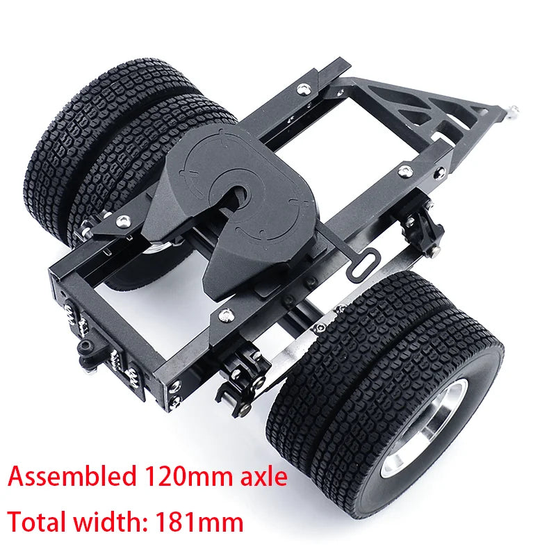 RC Truck All Metal 1&2 Axles Trailer with Traction Fifth-wheel for 1/14 Tamiya SCANIA 770S VOLVO FH16 BENZ MAN LESU Car
