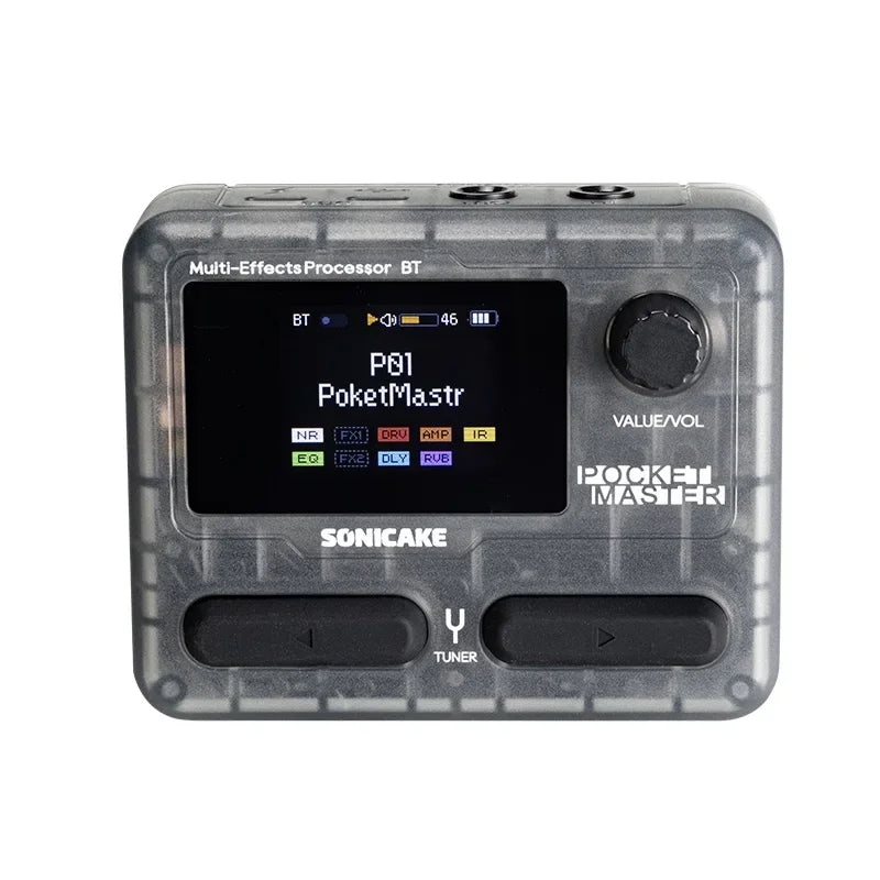 Sonicake Pocket Master Portable Electric Guitar Integrated Effect Device Pocket Bass Bluetooth Drum Machine Internal Recording