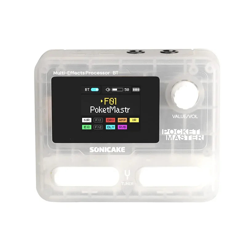 Sonicake Pocket Master Portable Electric Guitar Integrated Effect Device Pocket Bass Bluetooth Drum Machine Internal Recording