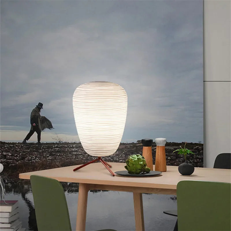 Italy Tripod Table Lamp Glass Desk Light for Bedroom Bedside