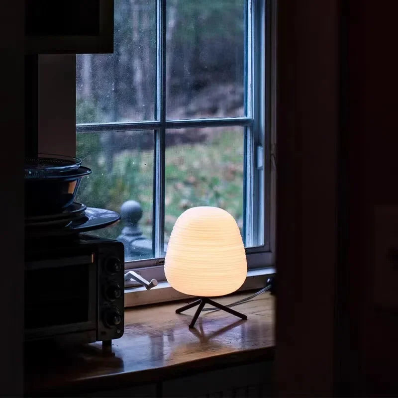 Italy Tripod Table Lamp Glass Desk Light for Bedroom Bedside