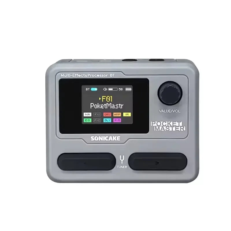 Sonicake Pocket Master Portable Electric Guitar Integrated Effect Device Pocket Bass Bluetooth Drum Machine Internal Recording