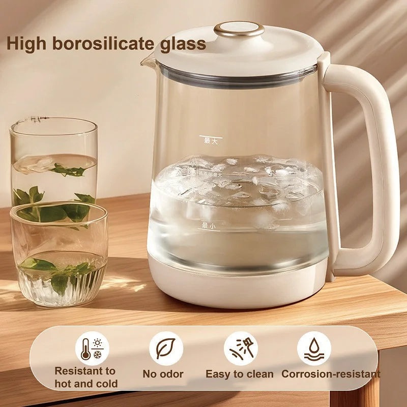 2L Health Kettle Temperature Control Glass Flower teapot Home Electric Kettle Appointment Stew Boil Kettle Multi-function 220V