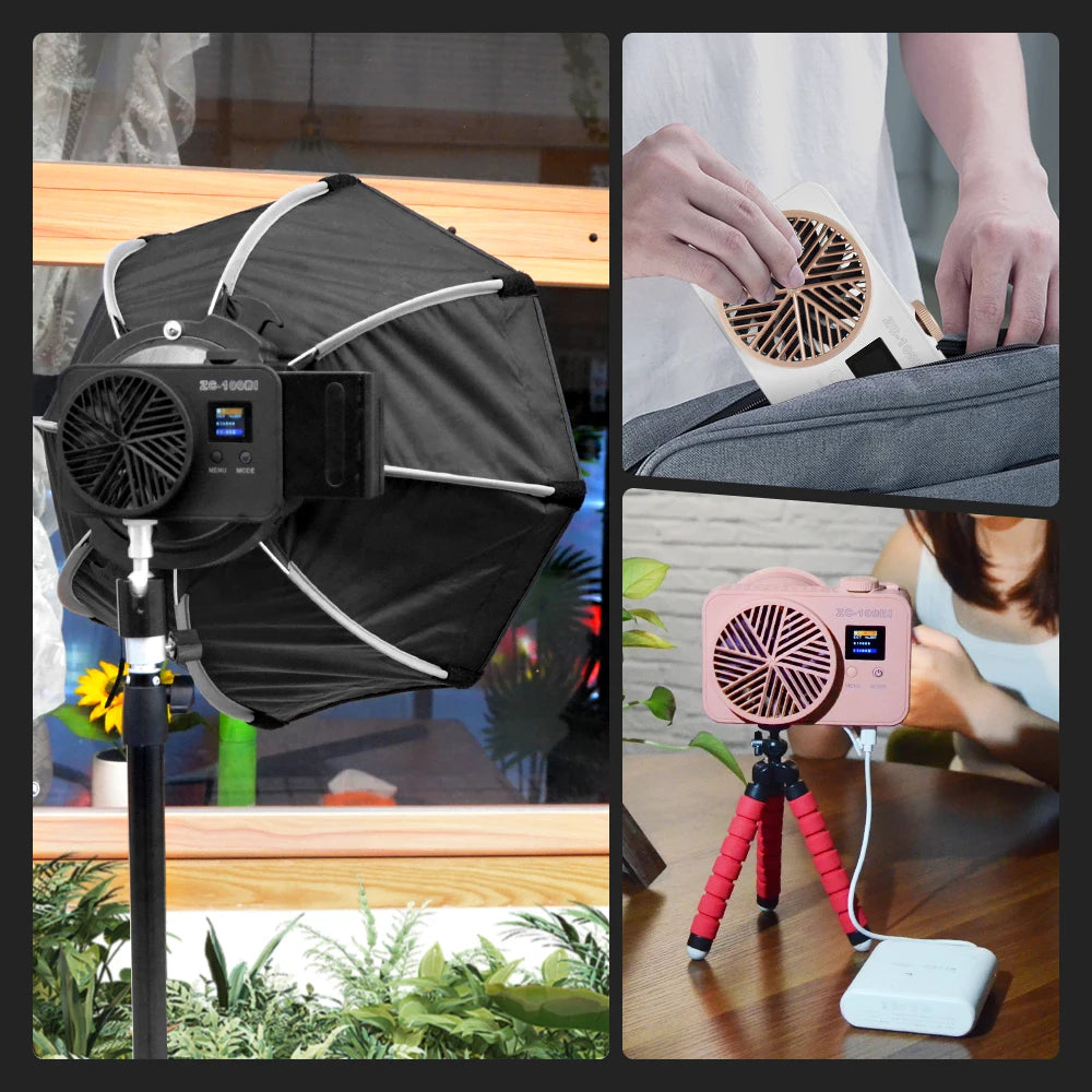 Portable Video Light 100W Photography Lighting 2700K-7500K Mini COB Continuous Output Lighting Spotlight for Photo Studio