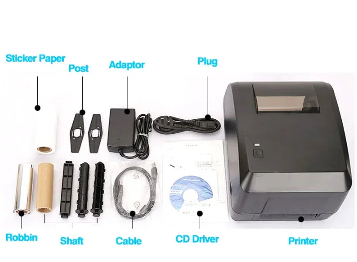 Xprinter H500B/H500E Thermal Transfer Ribbon Label Barcode Printer 20-108mm Width for Cloth Tag  Jewlery Tag Retail