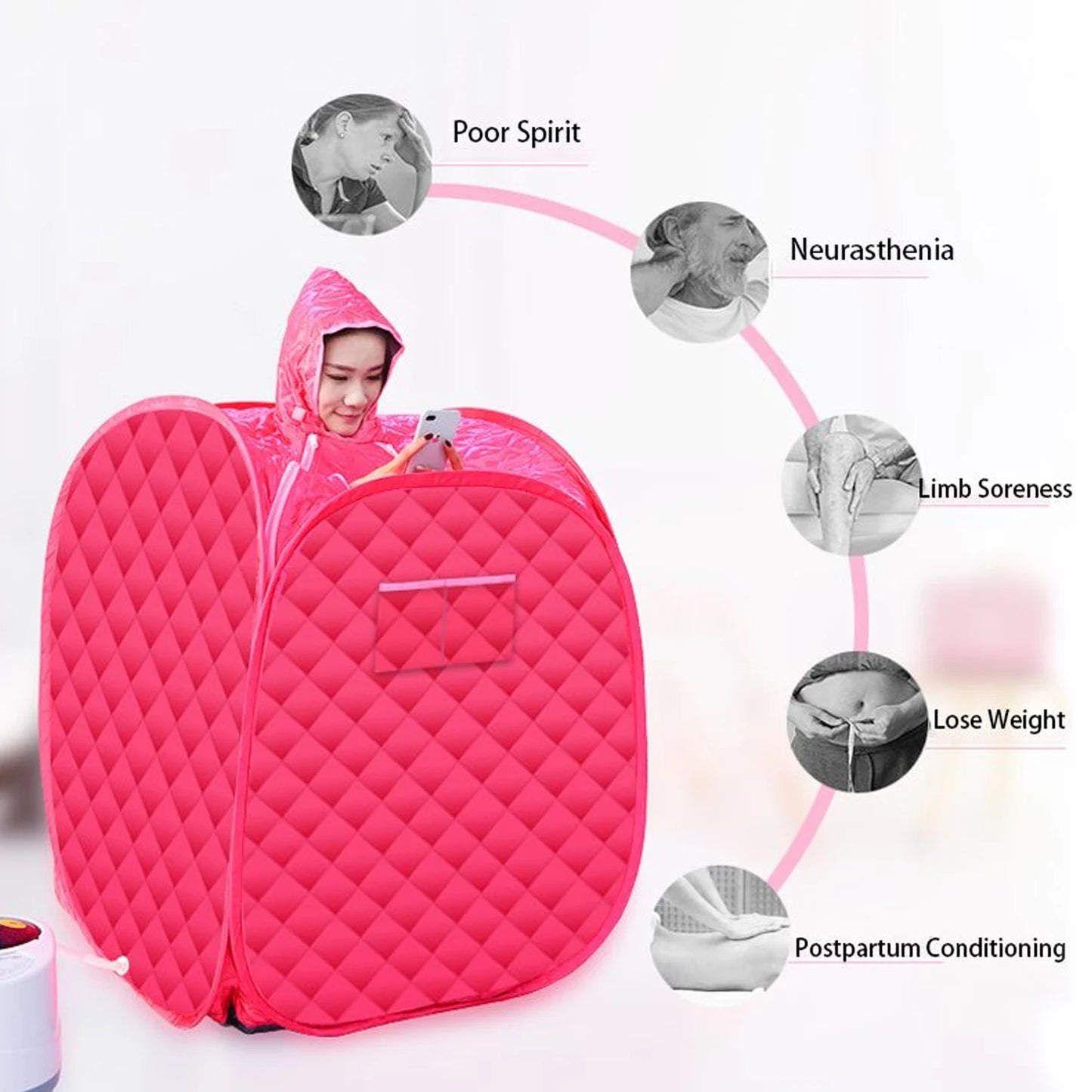 Sauna Steamer Pot Machine Portable Steam Generator Folding Fumigation Tent Box for Home SPA Lose Weight