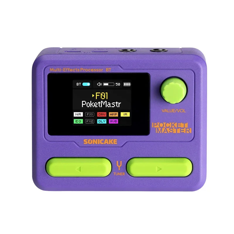Sonicake Pocket Master Portable Electric Guitar Integrated Effect Device Pocket Bass Bluetooth Drum Machine Internal Recording