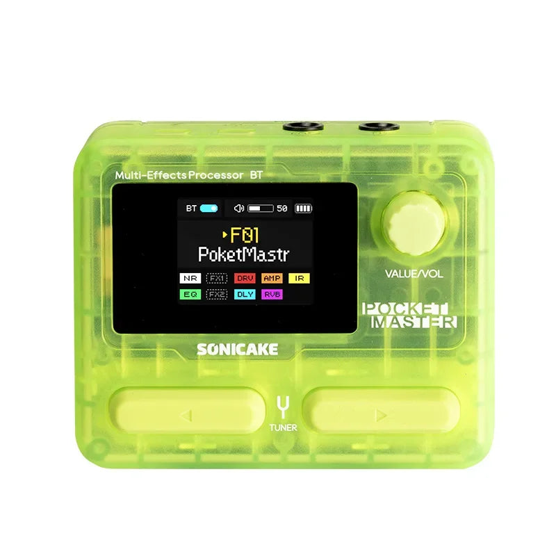 Sonicake Pocket Master Portable Electric Guitar Integrated Effect Device Pocket Bass Bluetooth Drum Machine Internal Recording