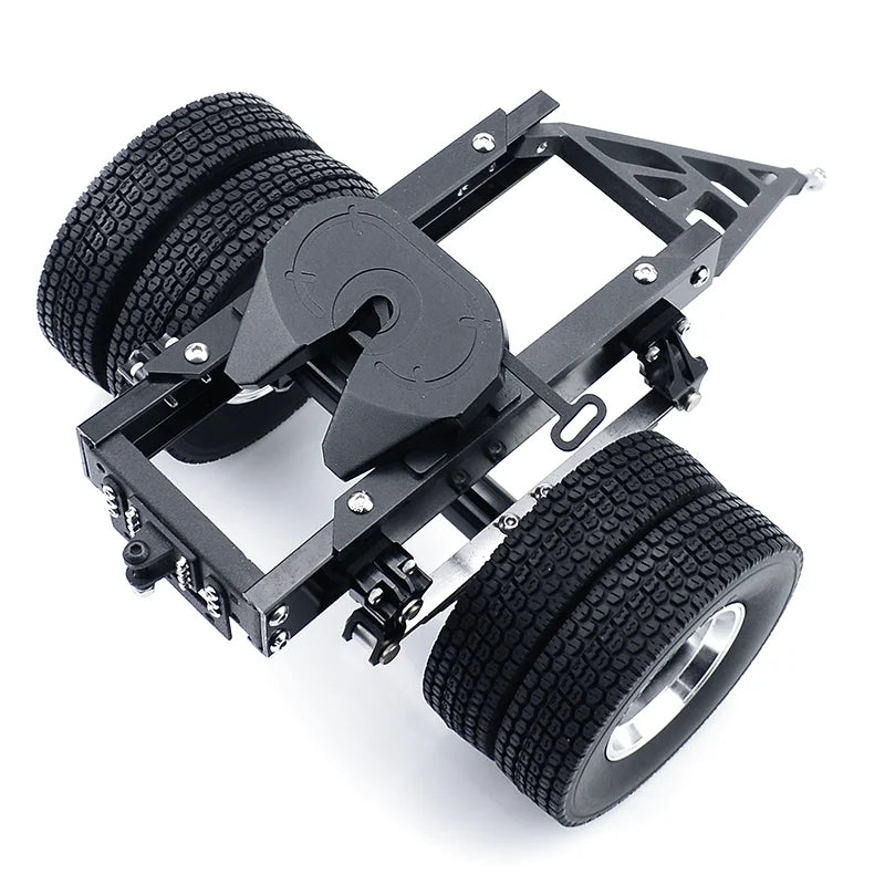 RC Truck All Metal 1&2 Axles Trailer with Traction Fifth-wheel for 1/14 Tamiya SCANIA 770S VOLVO FH16 BENZ MAN LESU Car