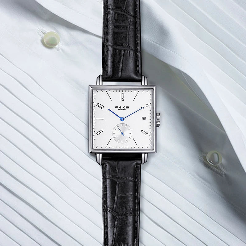 FEICE Watch for Men Luxury Simple Small Square Automatic Mechanical Watch Student Christmas Gifts Waterproof Sports Watch FM301