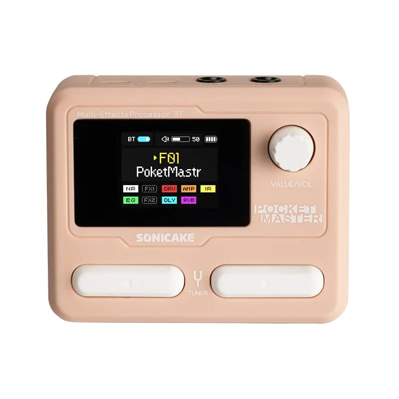 Sonicake Pocket Master Portable Electric Guitar Integrated Effect Device Pocket Bass Bluetooth Drum Machine Internal Recording