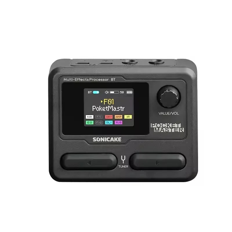 Sonicake Pocket Master Portable Electric Guitar Integrated Effect Device Pocket Bass Bluetooth Drum Machine Internal Recording