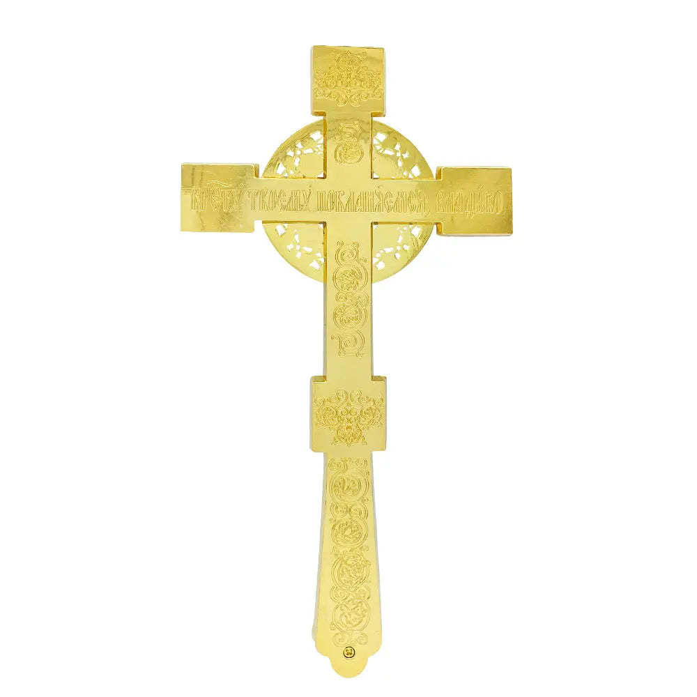 HTISOK Orthodox Jesus Cross Hand Hold Cross Blessing Cross Catholic Christian Church Wall Decor Religious Gift for Priest