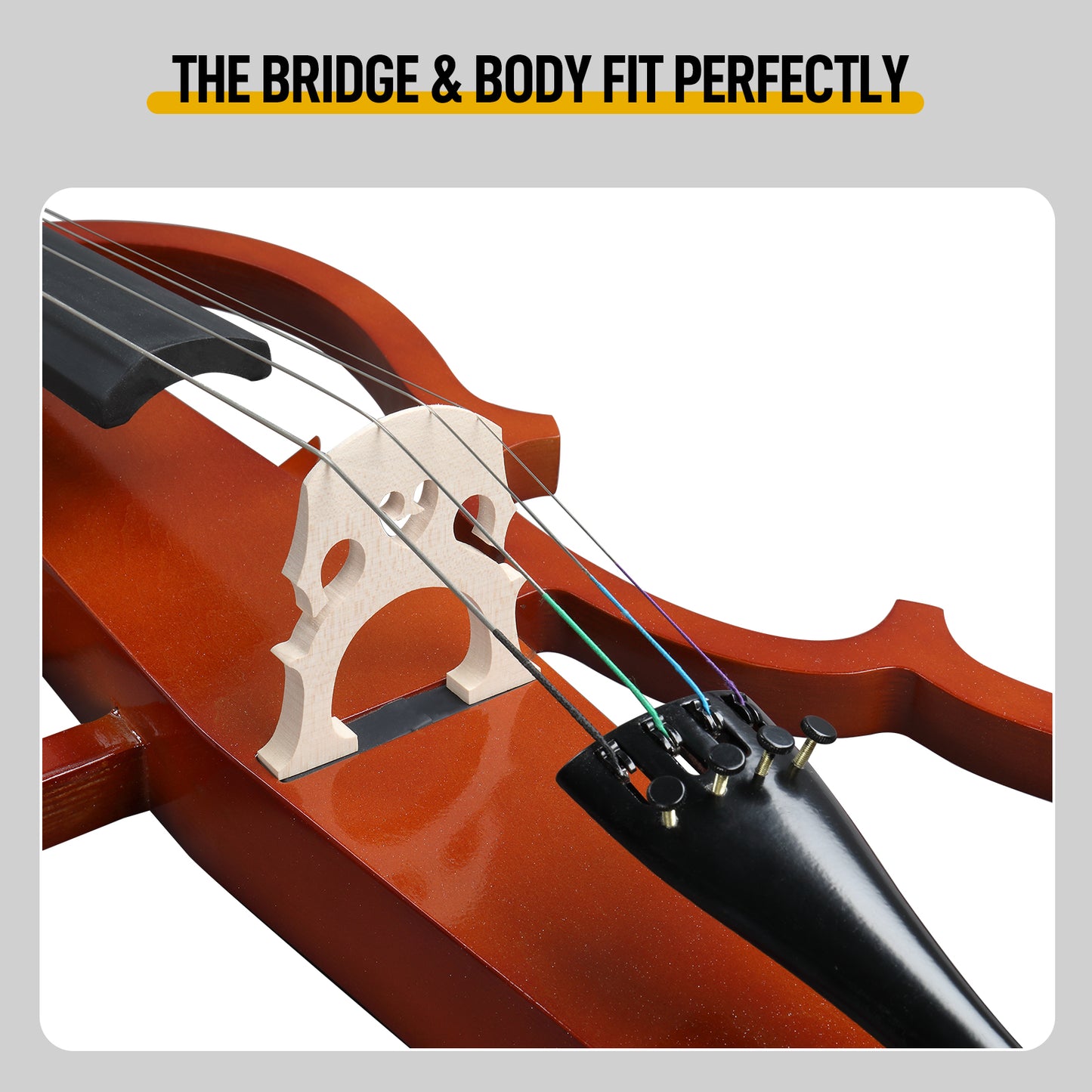 Full Size 4/4 Electric Style Cello with Case Bow Rosin Earphone Connecting line Natural