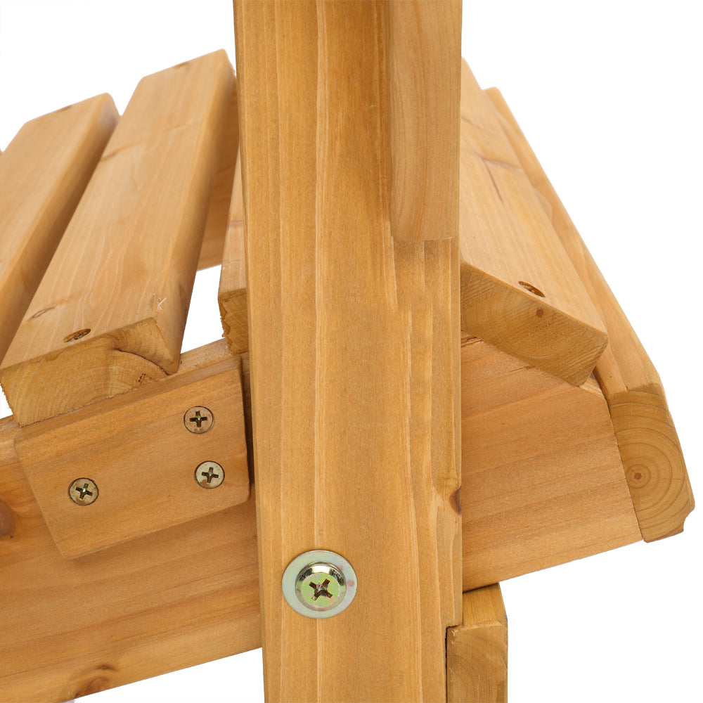 Folding Wooden Adirondack Lounger Chair with Natural Finish