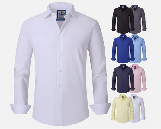 Men's Oxford striped shirt, button-down shirt, suitable for office or casual occasions