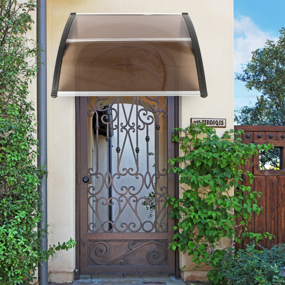 HT-100 x 96cm Household Application Door & Window Rain Cover Eaves Brown Board & Black Holder