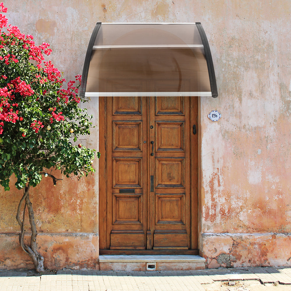 HT-100 x 96cm Household Application Door & Window Rain Cover Eaves Brown Board & Black Holder