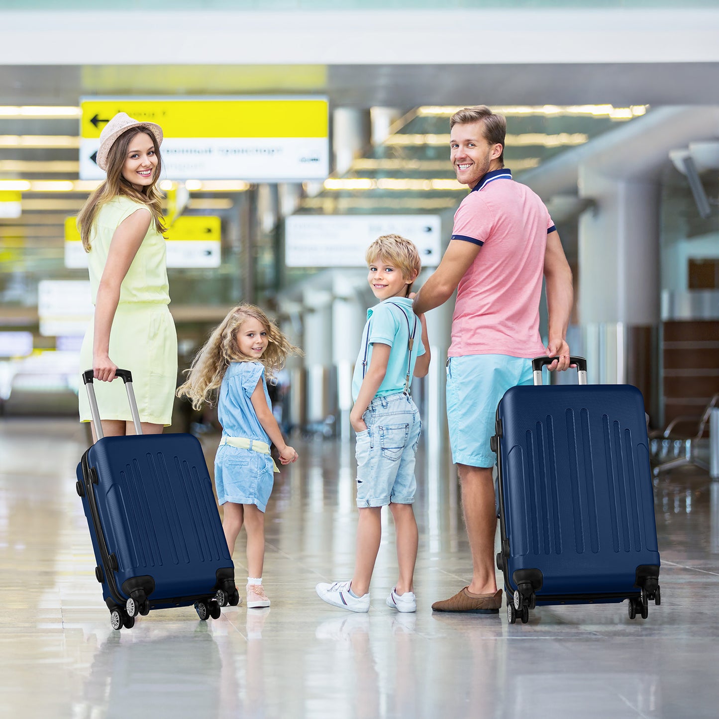 Luggage Set of 3, ABS+PC Hardside Suitcase Sets with TSA Lock 4 Spinner Wheels, Lightweight Trolley Travel Case for Carry On Check-in Business Trip, 20" 24" 28"