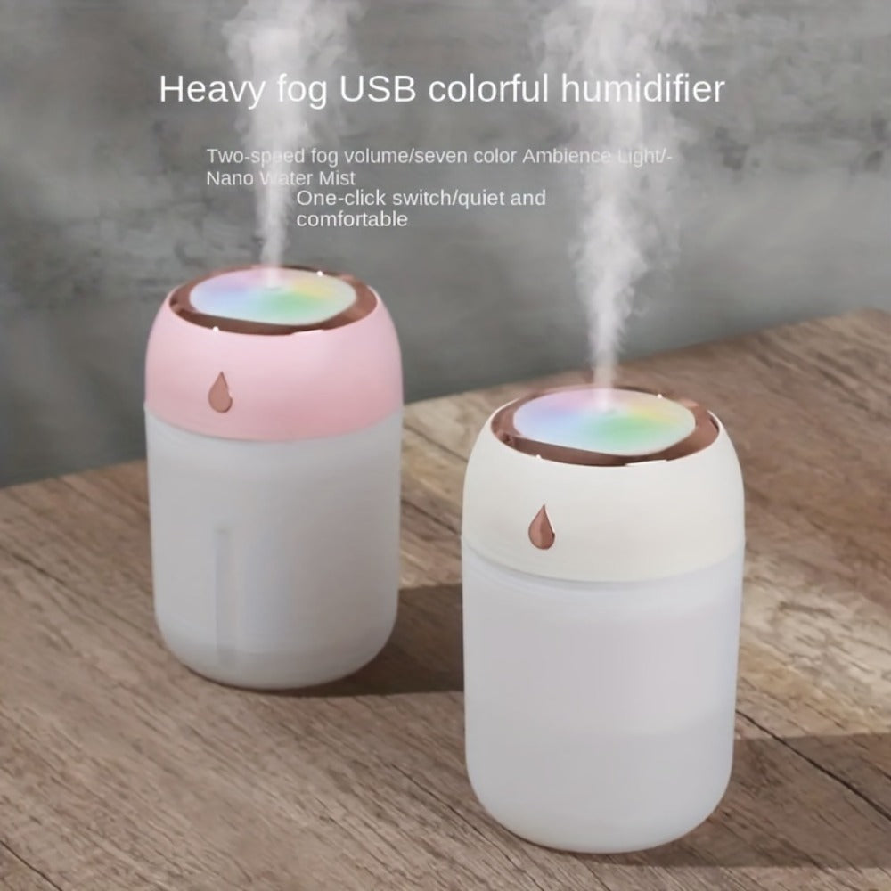Portable Mini Humidifier, 220ml, Small Cool Mist Humidifier, USB Personal Desktop Humidifier For Bedroom Travel Office Home