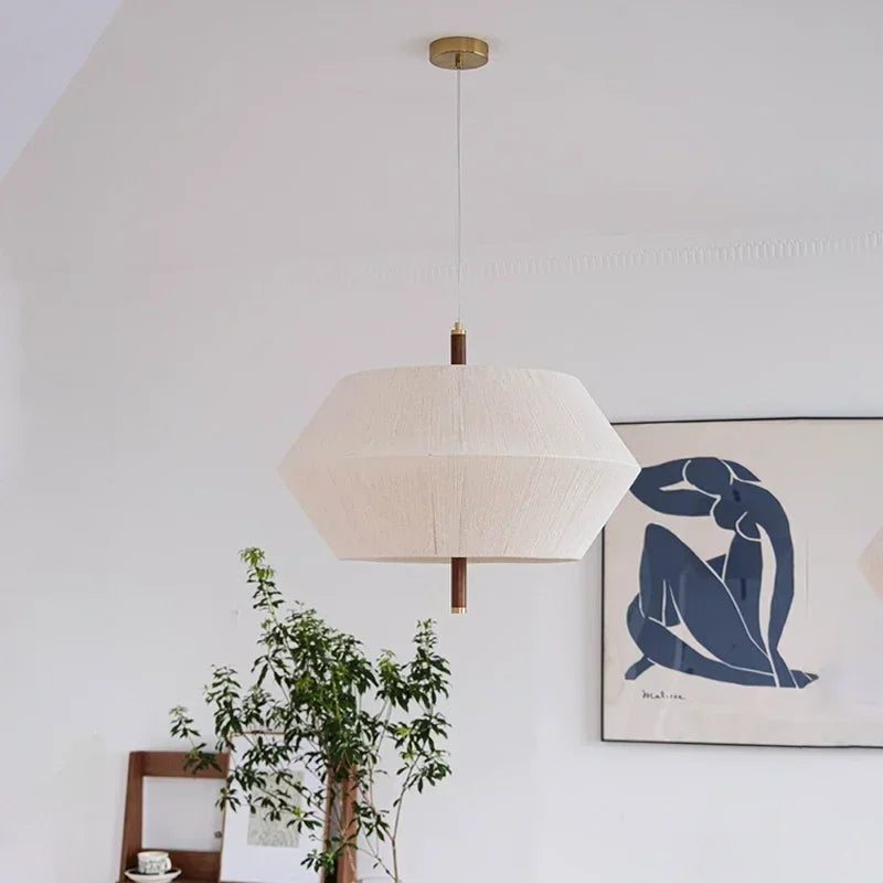 Wabi Sabi Hemp Rope Rattan Led Pendant Light For Living Room Dining Room Bar Hotel Wood Chandelier Hanging Lamp Fixture Lustre