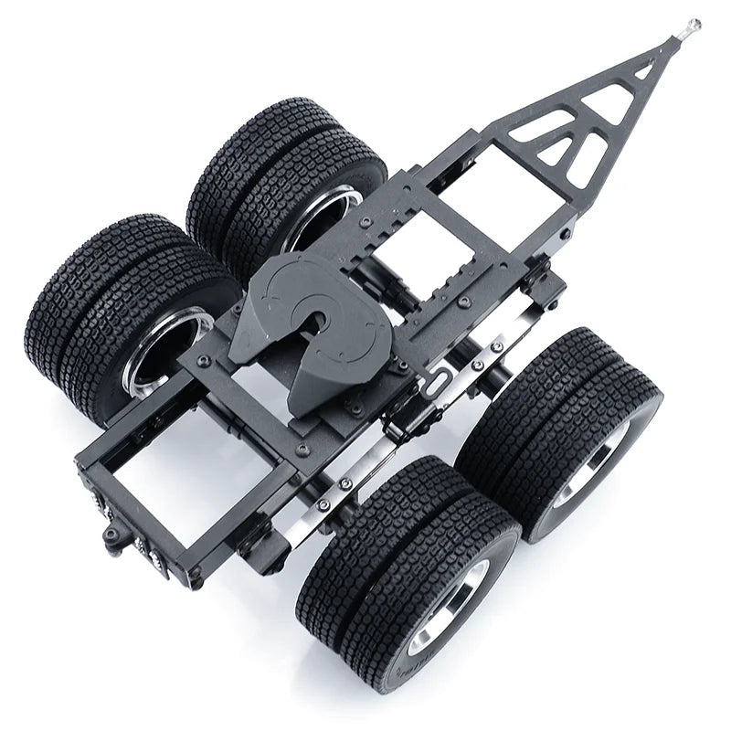 RC Truck All Metal 1&2 Axles Trailer with Traction Fifth-wheel for 1/14 Tamiya SCANIA 770S VOLVO FH16 BENZ MAN LESU Car