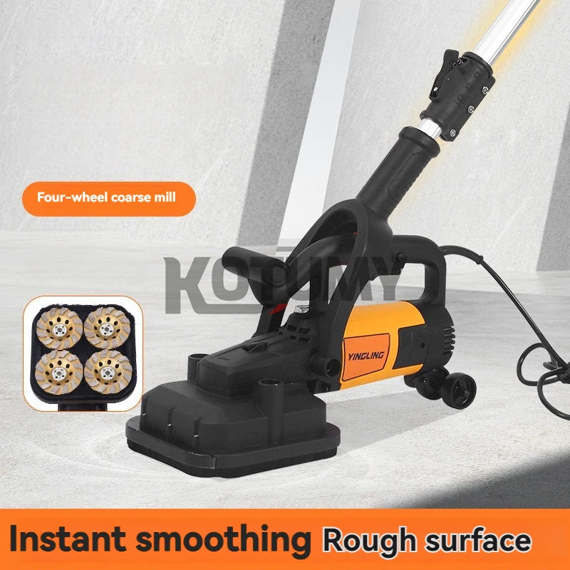 Multifunctional Four Head  Cement Wall Rough Grinder Dust-free Plasterer with Extension Rod Walls Concrete Floors Polish Tool